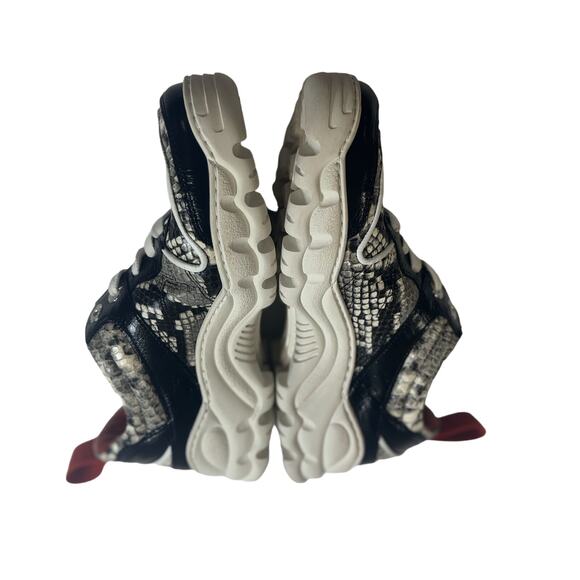 Zadig & Voltaire NWOB Blaze Wild Snake Embossed Leather Platform Sneakers EU 37 - Picture 4 of 7